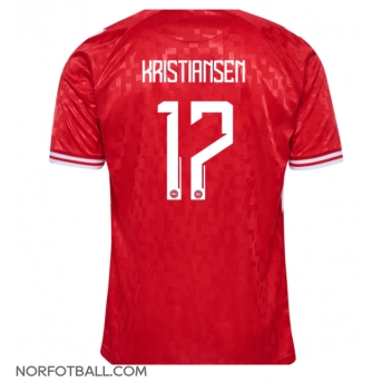 Billige Fotballdrakt Danmark Victor Kristiansen #17 Replika Hjemmedrakt EM 2024 Kortermet